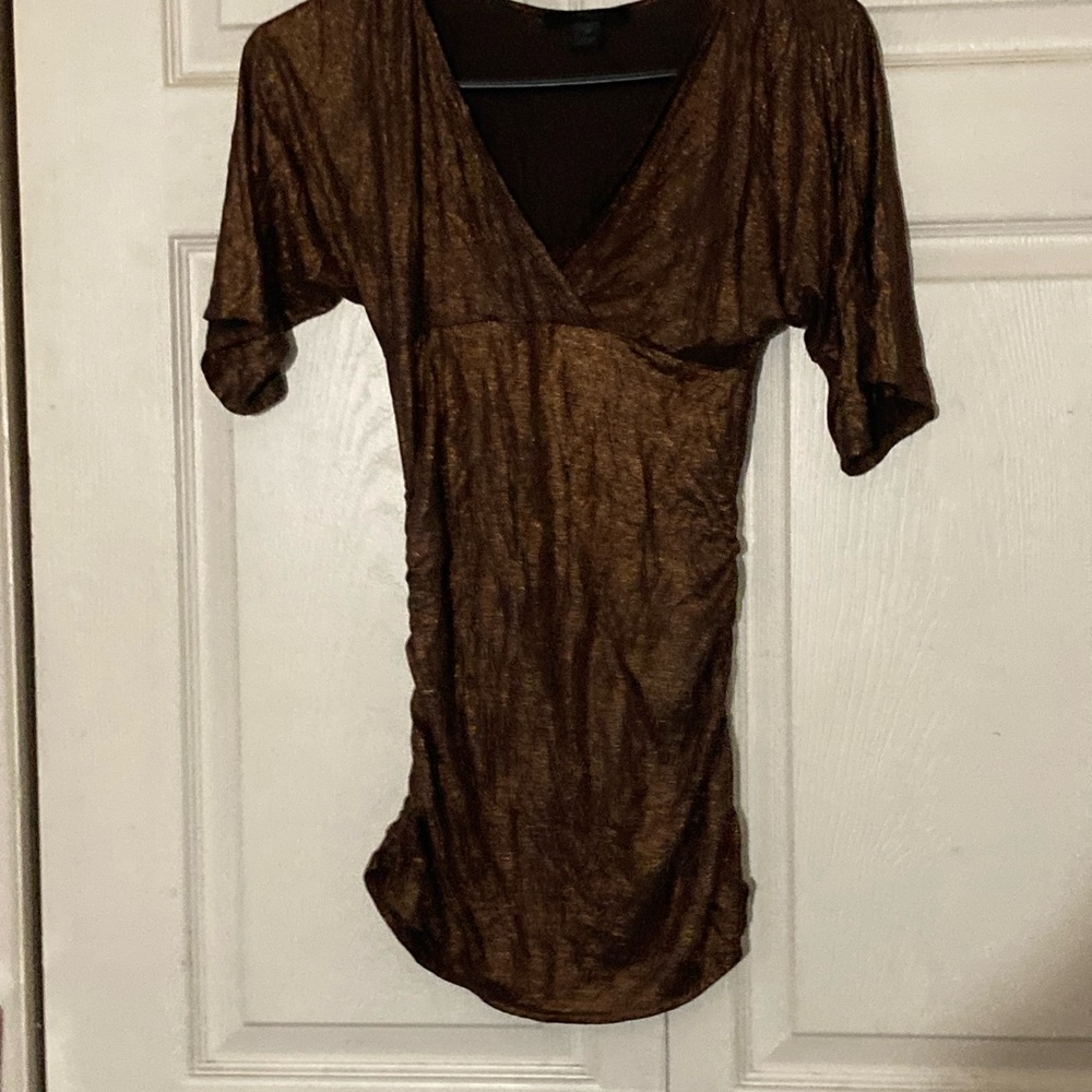 Express Shimmering Brown Blouse XS